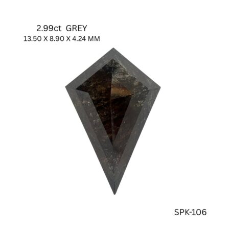 2.99 CT BLACKISH PK KITE diamond Salt & Pepper