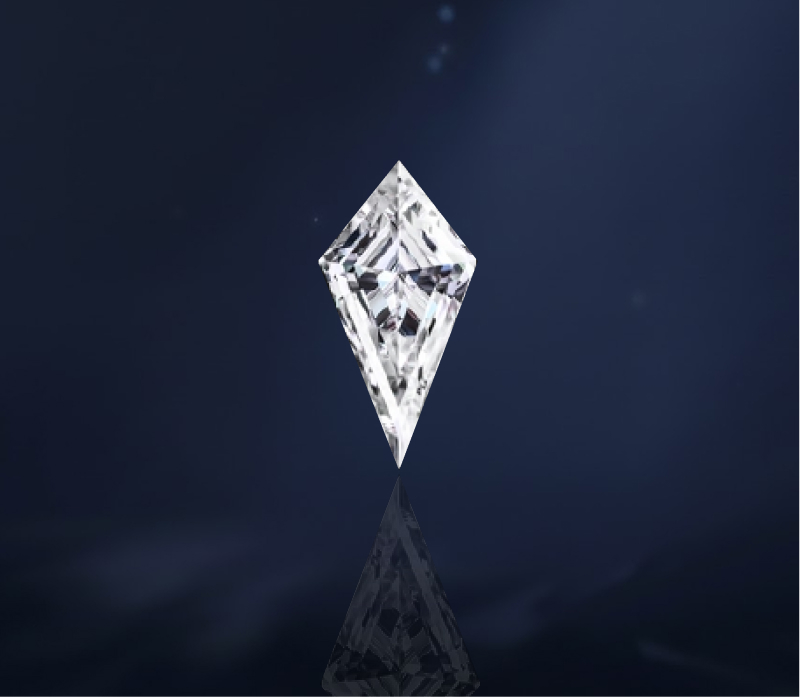 Kite Cut Diamond on Blue Background