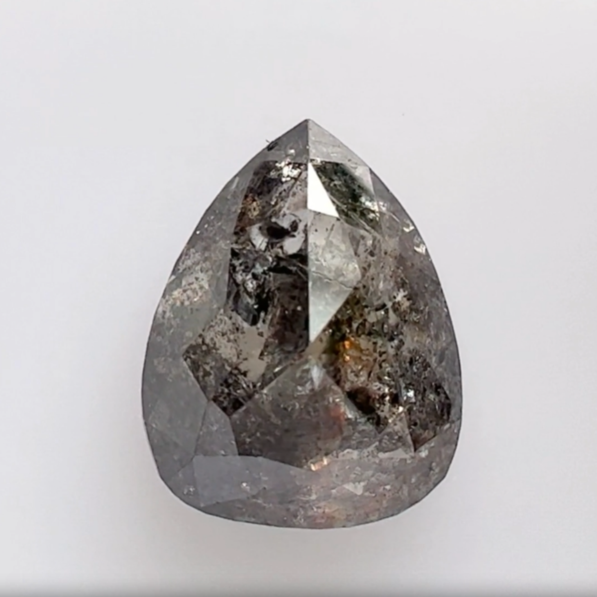 3.65CT Grey Pear Natural Salt and Pepper Diamond 10.8*8.5*4.7MM