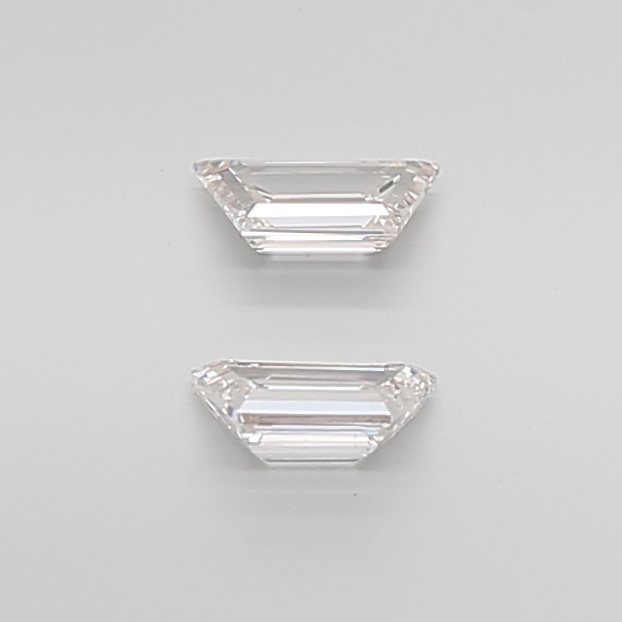 0.73 Ct VS1 H Step Cut Trapezoid Precision Matched Diamond Pair