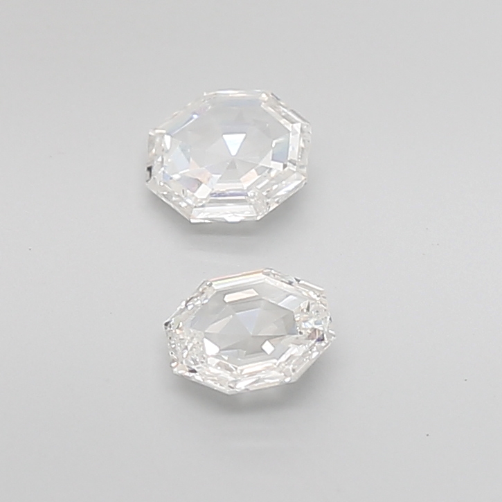 0.71 Ct VS2 G Step Cut Octagone Fine Quality Diamond Pair