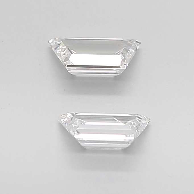 0.76 Ct VVS2 F Step Cut Trapezoid High Precision Diamond Pair