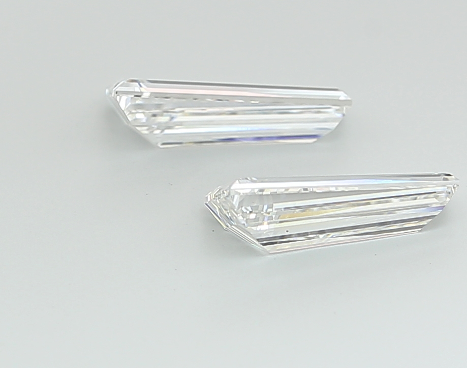 3.01 Ct VS1 F Step Cut Taper Precision Lab Grown Diamond Pair