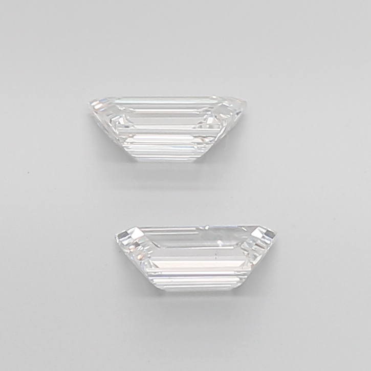 1.32 Ct VVS2 F Step Cut Trapezoid Premium Lab Grown Diamond Pair