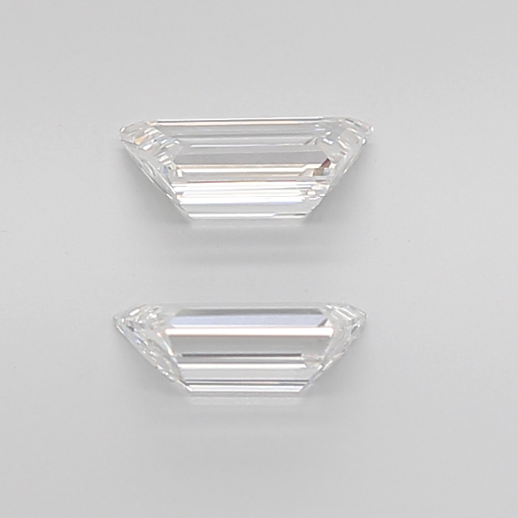 1.75 Ct VVS2 E Step Cut Trapezoid High Precision Lab Grown Diamond Pair