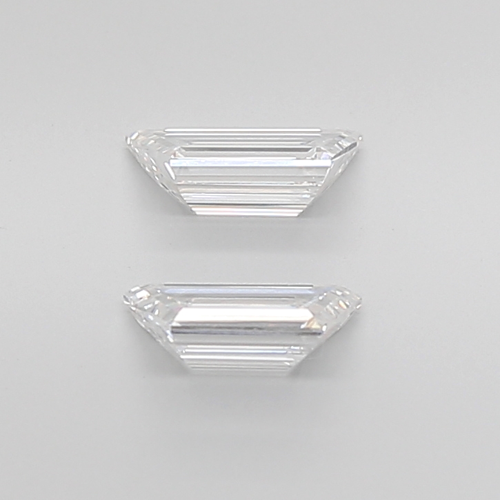 1.48 Ct VVS2 E Step Cut Trapezoid High Quality Lab Grown Diamond Pair