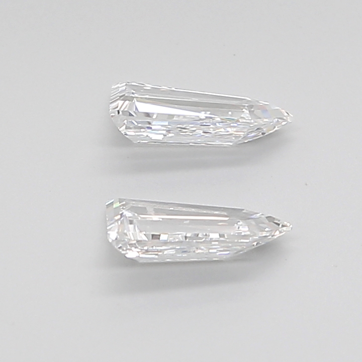 1.21 Ct VVS2 D Step Cut Bullets Clean Lab Grown Diamond Pair