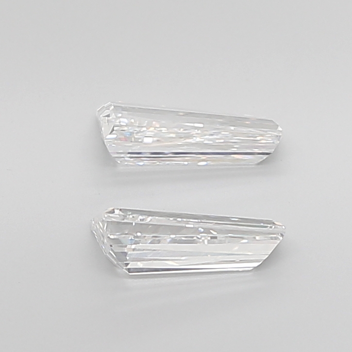 1.77 Ct VVS2 E Step Cut Taper Precision Lab Grown Diamond Pair