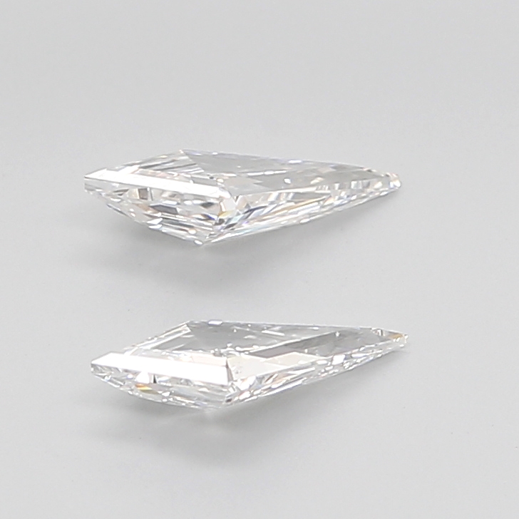 1.47 Ct VVS2 E Step Cut Kite Lab Grown Diamond Pair