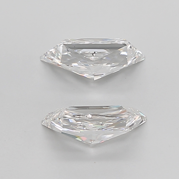 2.44 Ct VVS2 F Brilliant Cut Trapezoid Lab Grown Diamond Pair