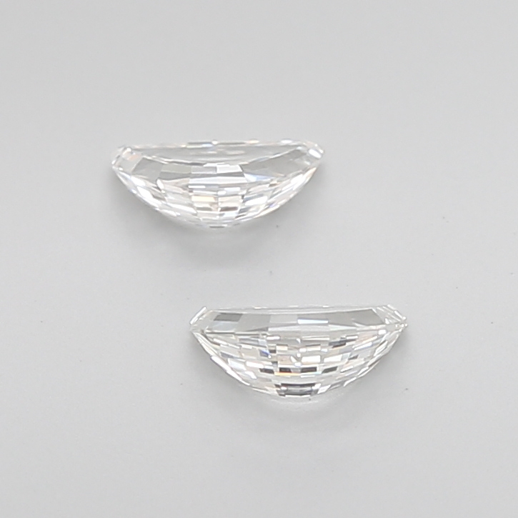 0.57 Ct VS2 H Step Cut Half Moon Elegant Natural Diamond Pair