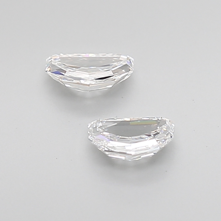 0.61 Ct VVS1 G Step Cut Half Moon Premium Precision Pair