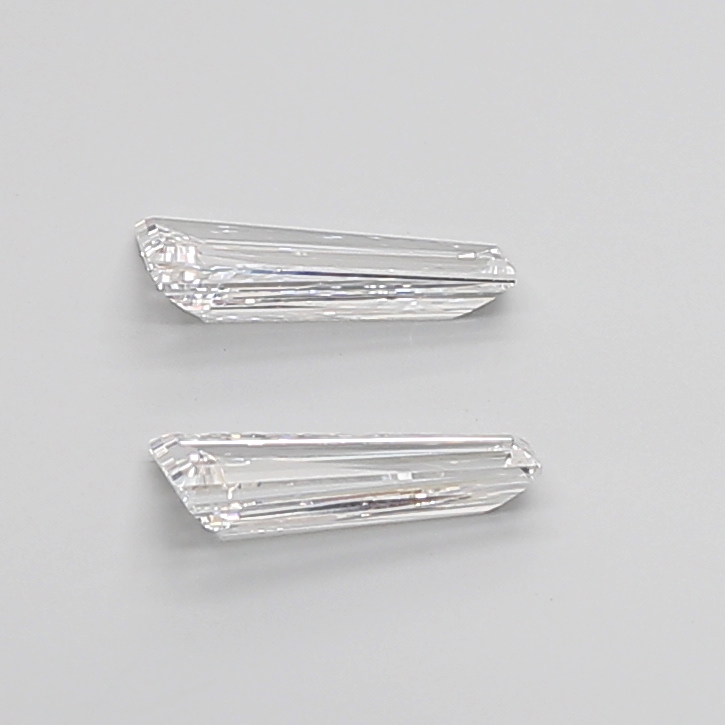1.97 Ct VVS2 E Step Cut Taper Lab Grown Diamond Pair
