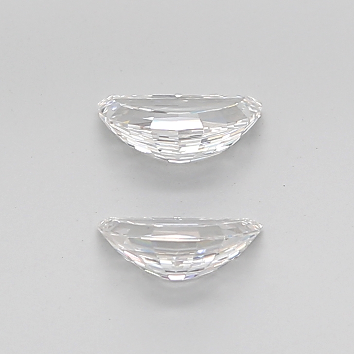 1.43 Ct VS1 F Step Cut Half Moon Lab Grown Diamond Pair