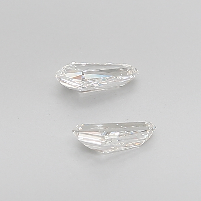 0.80 Ct VS1 H Step Cut Shield Designer Grade Diamond Pair