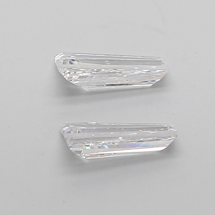 0.76 Ct VVS2 F Step Cut Taper Natural Diamond Pair