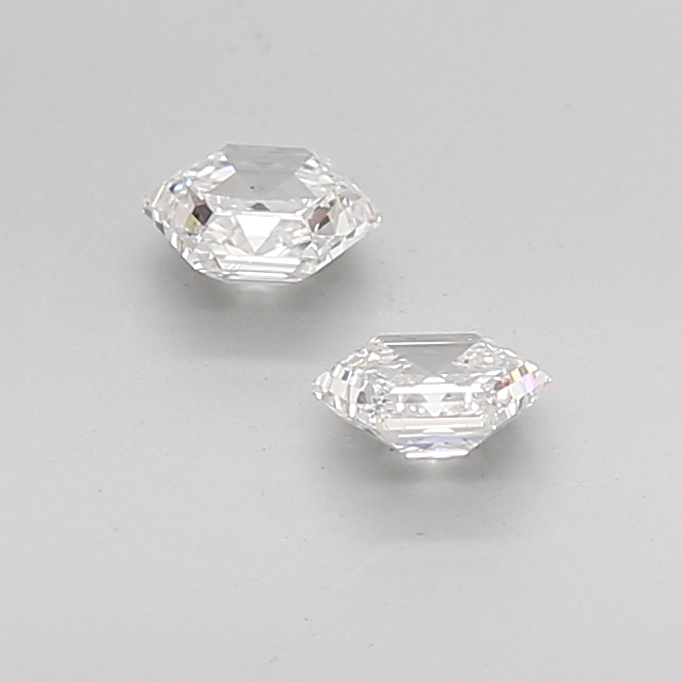0.71 Ct VS2 G Step Cut Hexagonal Luxury Precision Pair
