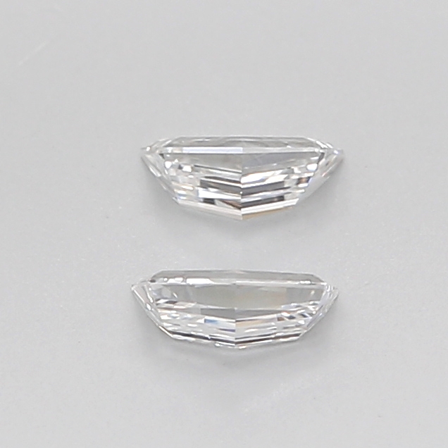 0.39 Ct VVS2 F Step Cut Cadillac Natural Diamond Pair
