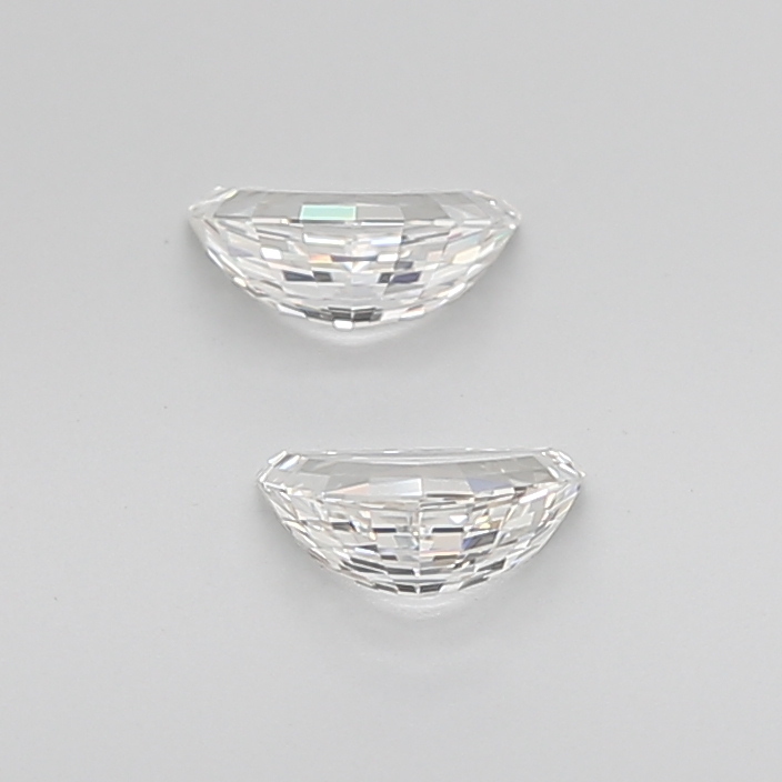 0.83 Ct VS1 H Step Cut Half Moon Elegant Natural Diamond Pair