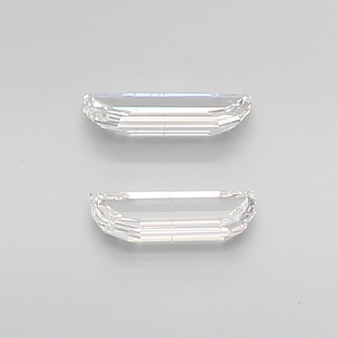 0.61 Ct SI1 H Step Cut Half Moon Precision Selected Diamond Pair