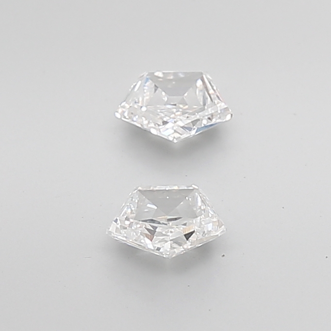 0.87 Ct VVS2 F Step Cut Pentagonal High Precision Diamond Pair