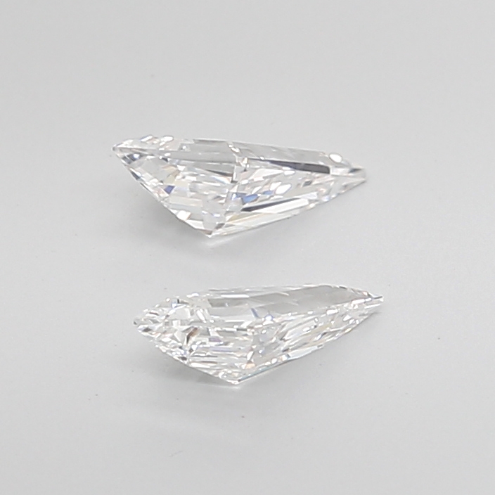0.74 Ct VVS2 F Step Cut Kite Designer Grade Diamond Pair