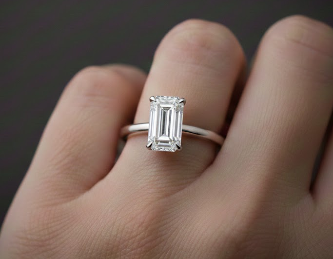 Step Cut Baguette Statement Lab Grown Fancy Shape Diamond Ring