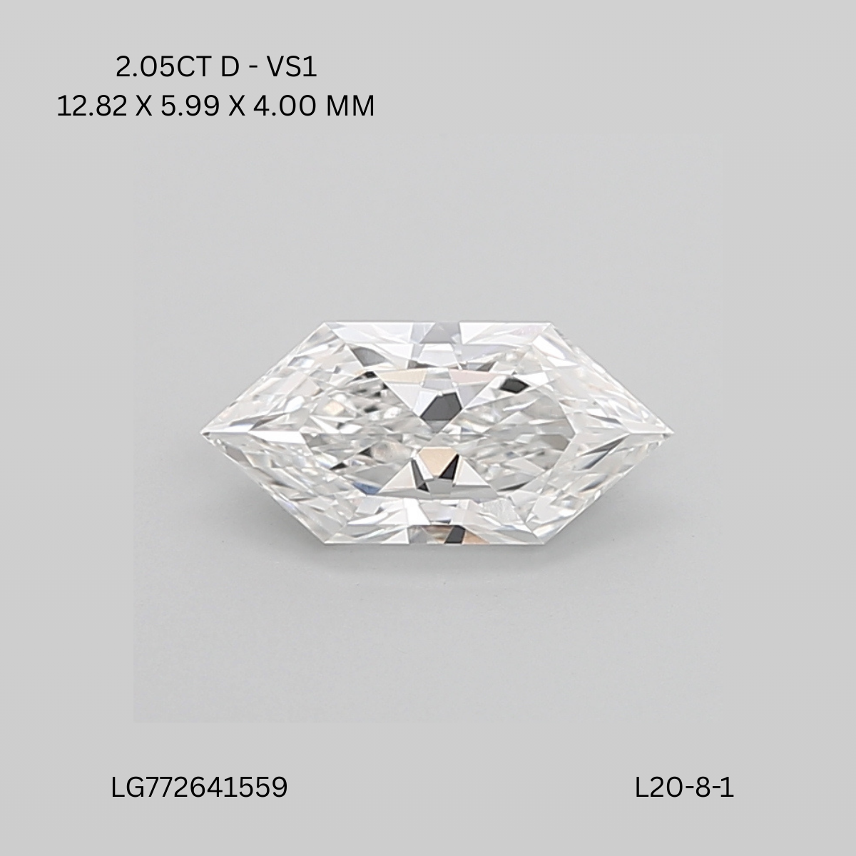 2.05 CT D VS1 HEXAGONAL diamond Fancy Shape