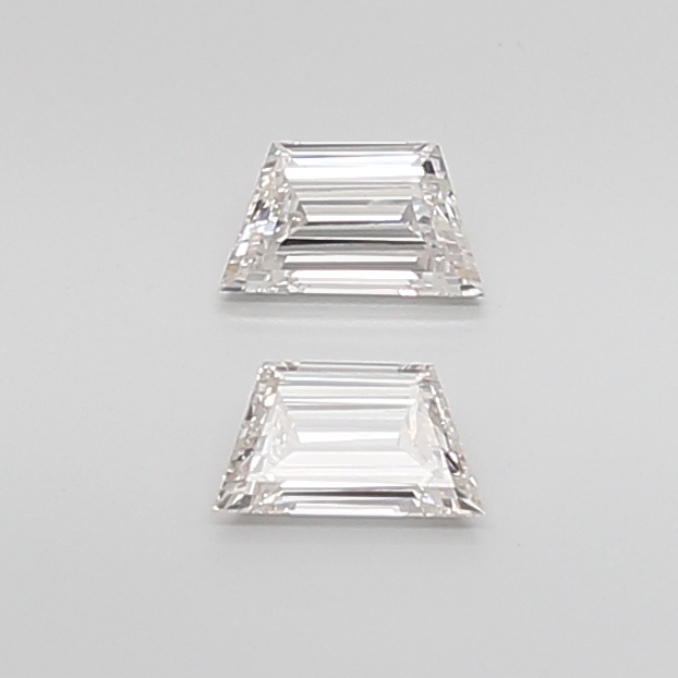0.73 Ct VS1 H Step Cut Trapezoid Precision Matched Diamond Pair
