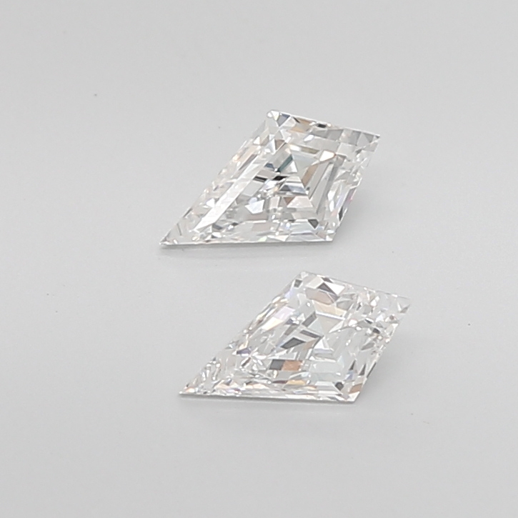 0.80 Ct VVS2 E Step Cut Kite High Quality Diamond Pair