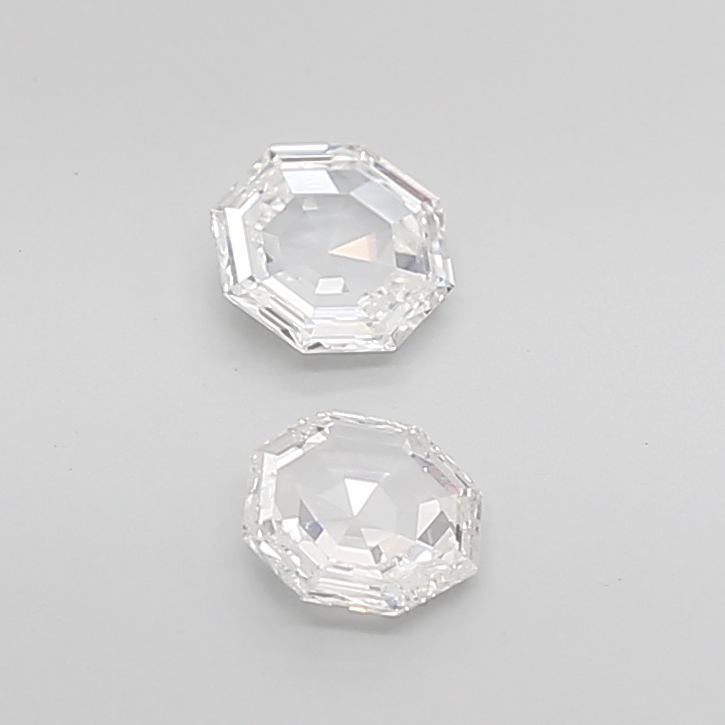 0.71 Ct VS2 G Step Cut Octagone Fine Quality Diamond Pair