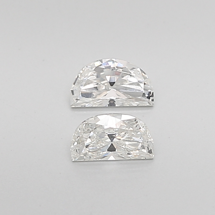 0.47 Ct VVS2 H Brilliant Cut Half Moon Fine Diamond Pair