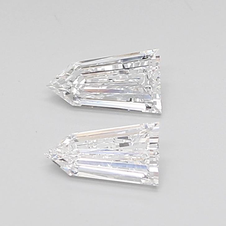 1.21 Ct VVS2 D Step Cut Bullets Clean Lab Grown Diamond Pair