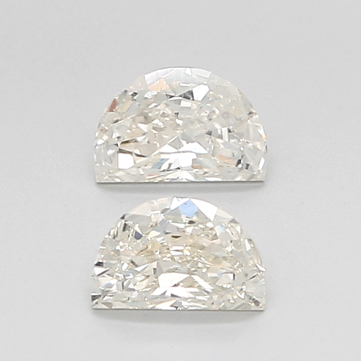 0.82 Ct VS2 I Brilliant Cut Half Moon Natural Diamond Pair