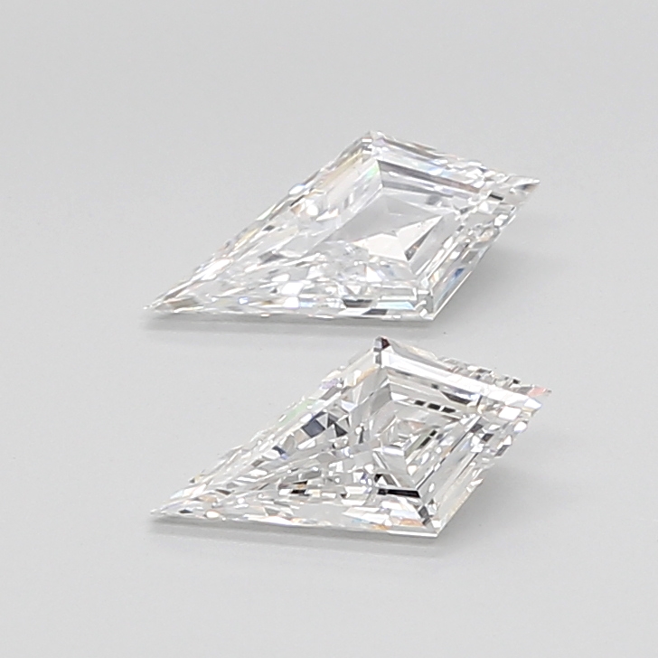 1.47 Ct VVS2 E Step Cut Kite Lab Grown Diamond Pair