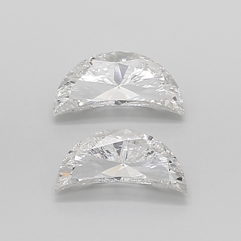 1.80 Ct VVS2 E Brilliant Cut Half Moon Lab Grown Diamond Pair
