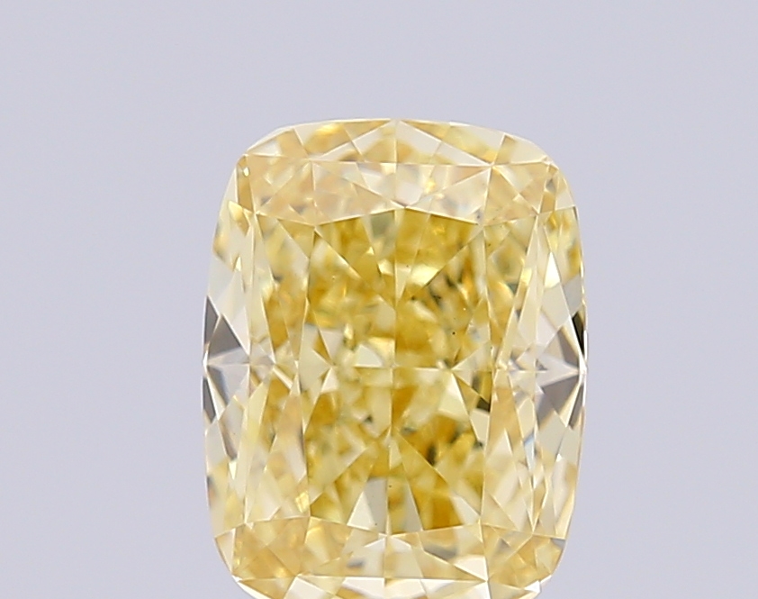 1.13 Ct VS2 Yellow Brilliant Cut Cushion Lab Grown Fancy Shape Diamond
