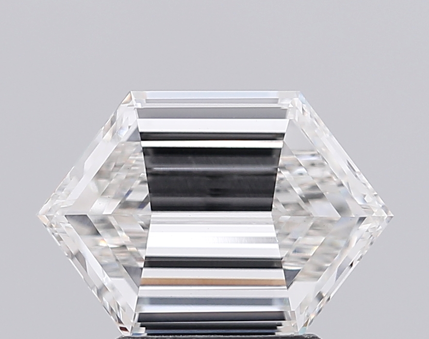 1.85 Ct VS1 F Step Cut Hexagonal Lab Grown Fancy Shape Diamond