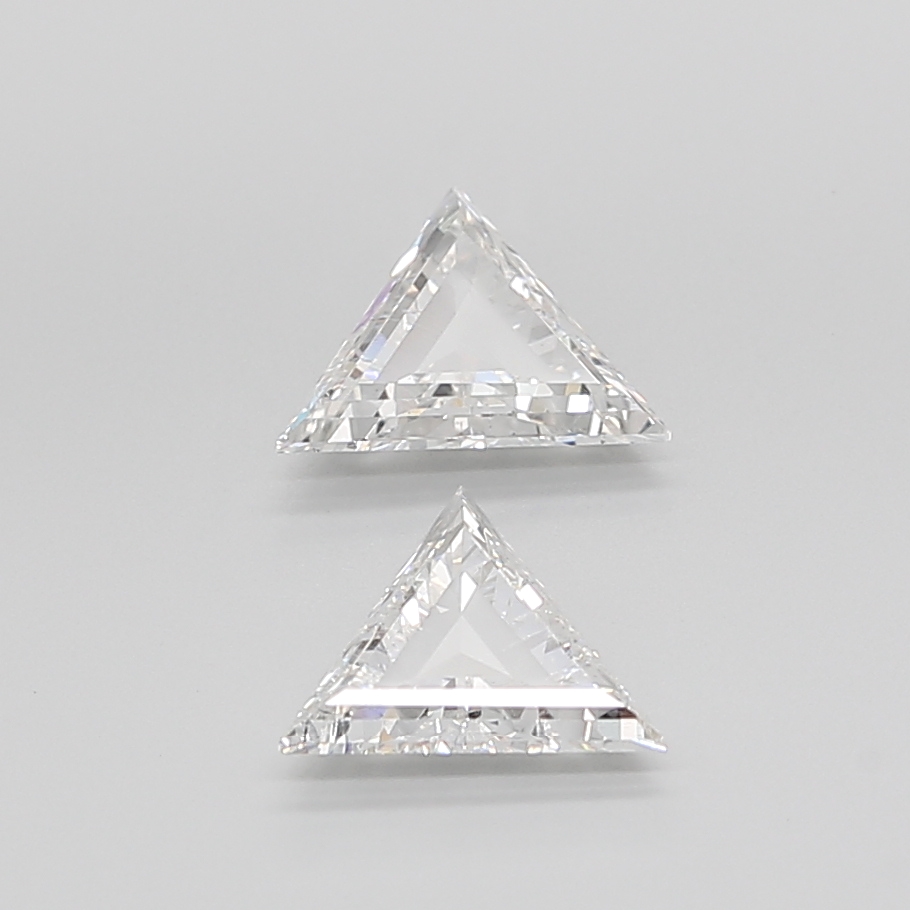 2.11 Ct VS2 F Step Cut Triangular Natural Diamond Pair