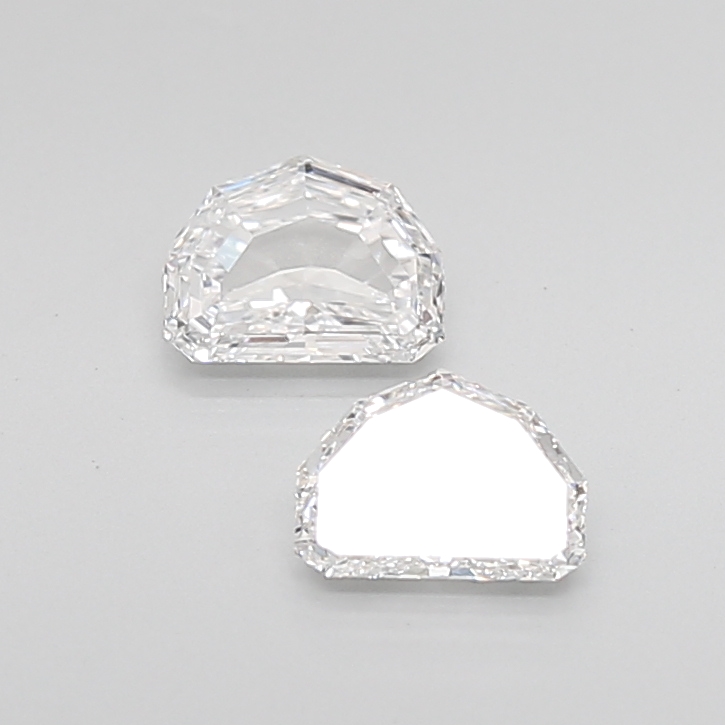 0.61 Ct VVS1 G Step Cut Half Moon Premium Precision Pair