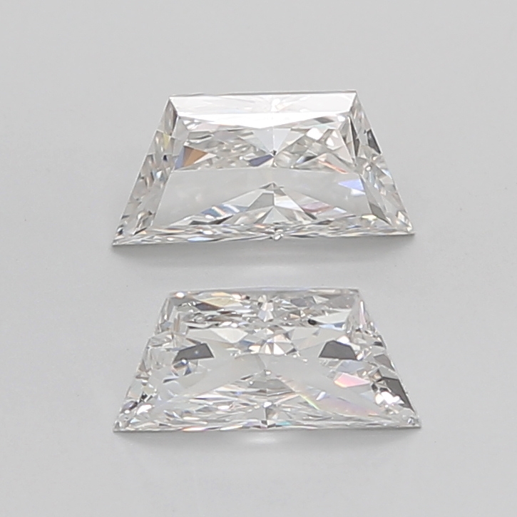 2.44 Ct VVS2 F Brilliant Cut Trapezoid Lab Grown Diamond Pair
