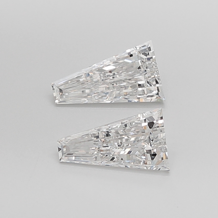 1.37 Ct VVS2 E Step Cut Taper Lab Grown Diamond Pair