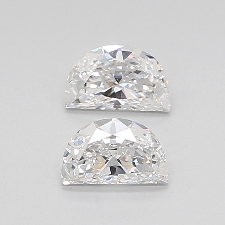 0.74 Ct VVS2 E Brilliant Cut Half Moon Lab Grown Diamond Pair