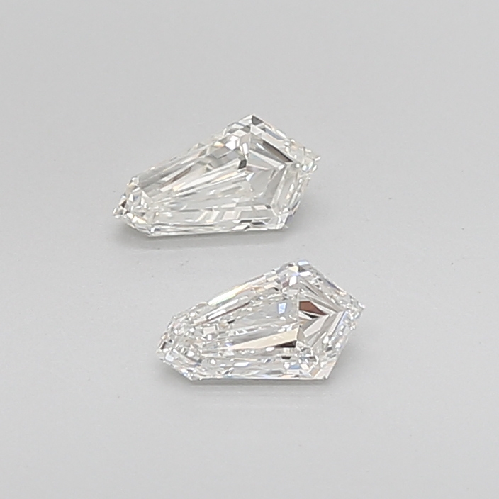 0.80 Ct VS1 H Step Cut Shield Designer Grade Diamond Pair