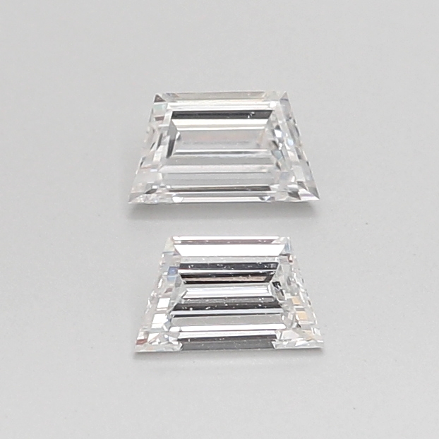 0.34 Ct SI1 F Step Cut Trapezoid Natural Diamond Pair