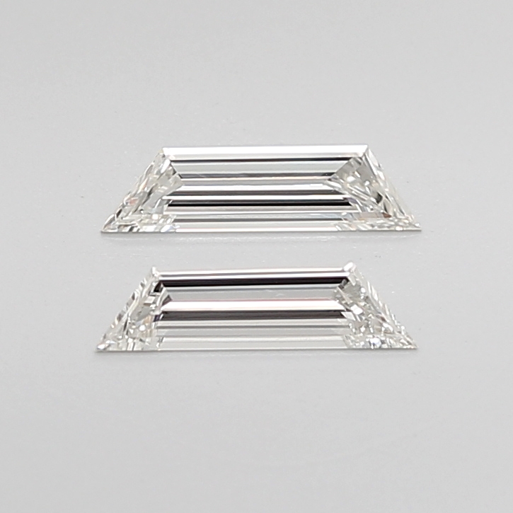 0.40 Ct VS1 I Step Cut Trapezoid Natural Diamond Pair
