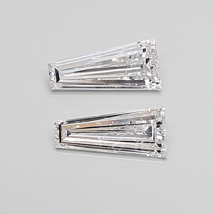 1.97 Ct VVS2 E Step Cut Taper Lab Grown Diamond Pair