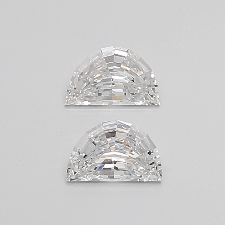 1.64 Ct VS1 E Step Cut Half Moon Lab Grown Diamond Pair