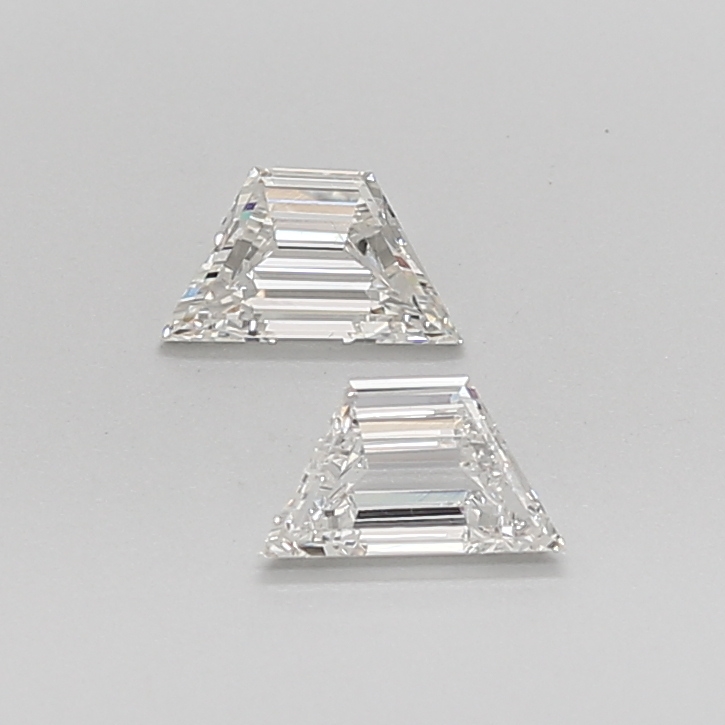 0.62 Ct VS1 H Step Cut Trapezoid High Precision Diamond Pair