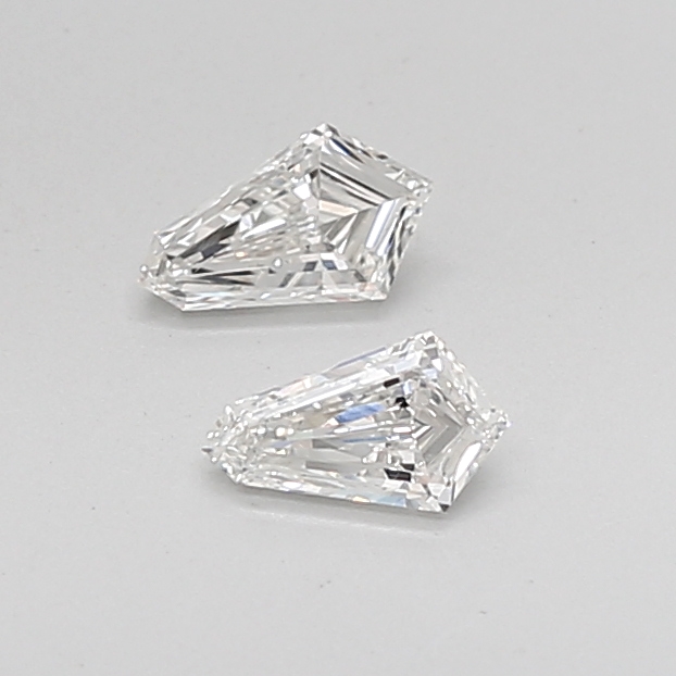 0.46 Ct VS2 H Step Cut Shield Clean Geometry Matching Pair